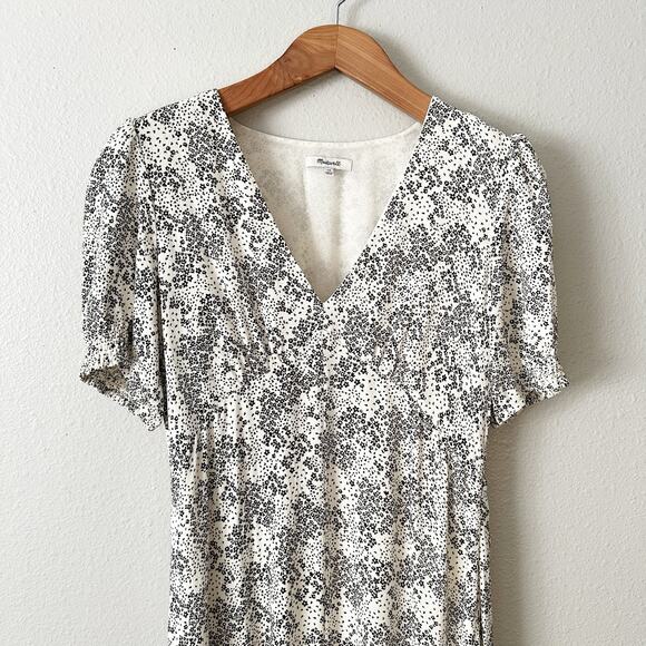 Madewell Puff-Sleeve V-Neck Maxi Dress‎ in Harper Floral Ivory Women's Size 10 - Picture 3 of 15